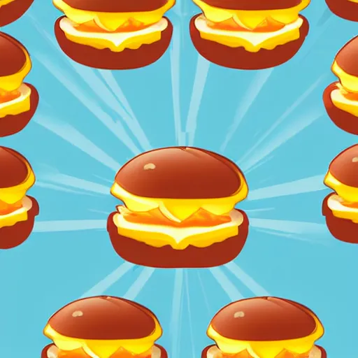 Prompt: Cute floating burger cheese design, vector art