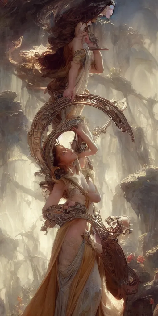 Prompt: beautiful fragile elf bard in robes, playing on a harp, masterpiece , cinematic, powerful, dramatic light, highly, intricate elements, detailed, digital painting, artstation, concept art, sharp focus, illustration, dynamic by Edgar Maxence and Ross Tran and Michael Whelan art by Livia Prima, Mitch Foust, Frank frazetta