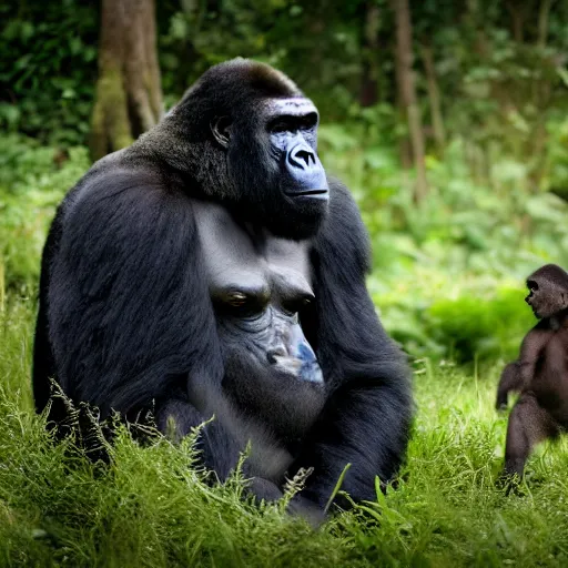 Image similar to photograph of a hybrid gorilla and mastodon, national geographic photography,