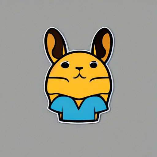 Prompt: portrait of a heart pika, art by ori toor, sticker, colorful, illustration, highly detailed, simple, smooth and clean vector curves, no jagged lines, vector art, smooth