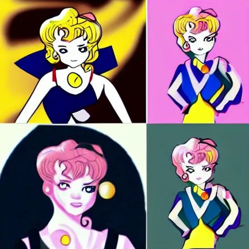 Image similar to emma stone in the style of sailor moon