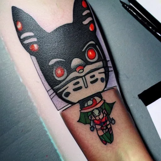 Image similar to studio ghibli tattoo design, concept art, ghibli artstyle, detailed, realistic