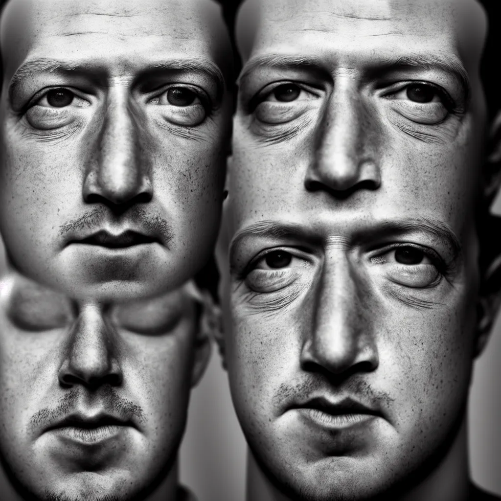 Image similar to one mark zuckerberg staring into your soul, photo, 4 k