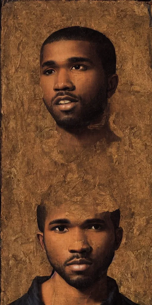 Image similar to renaissance era painting of frank ocean