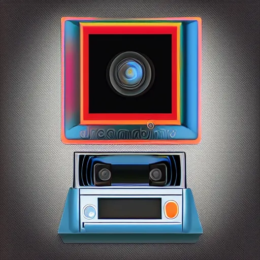 Prompt: 3 d render of a stacked polaroid camera, vector illustration, with flash, futuristic design