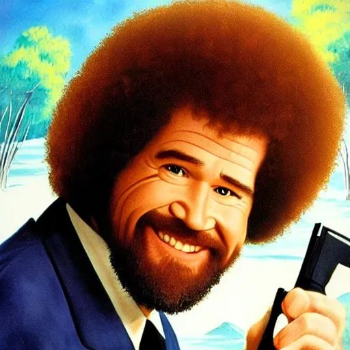 Prompt: Bob Ross as Scarface