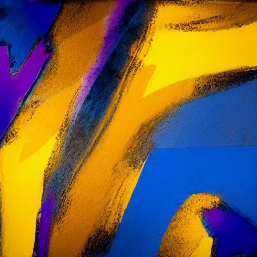 Image similar to abstract, blue, purple, yellow, burnt umber, edgy composition