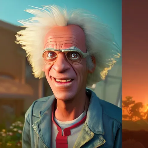 Prompt: doc brown!!!! as arielle the mermaid, studio ghibli, pixar and disney animation, sharp, rendered in unreal engine 5, anime key art by greg rutkowski, bloom, dramatic lighting