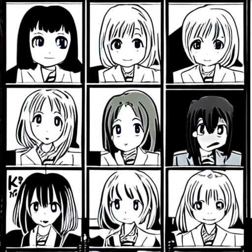 Prompt: hillary clinton as a member of k - on, manga style