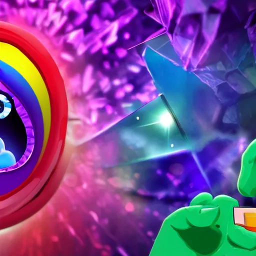 Image similar to rainbow! gem! crystal! monster, 8 k, hd