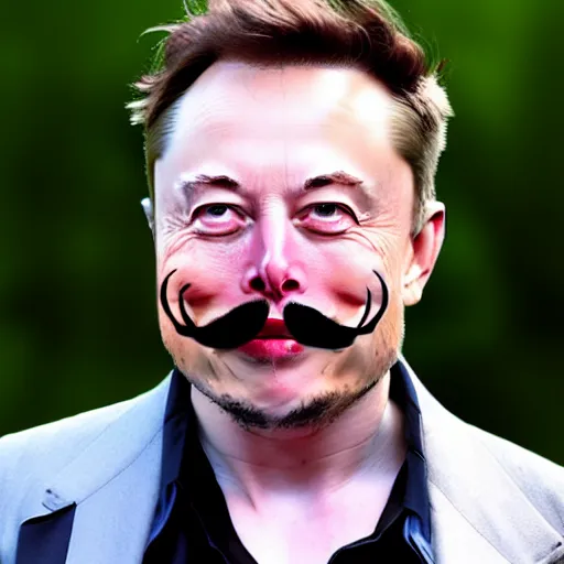Image similar to Elon Musk with Salvador Dali's mustache, 4k realistic photo