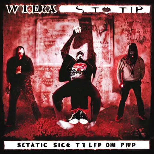 Prompt: static x wisconsin death trip with screaming man on the album cover,