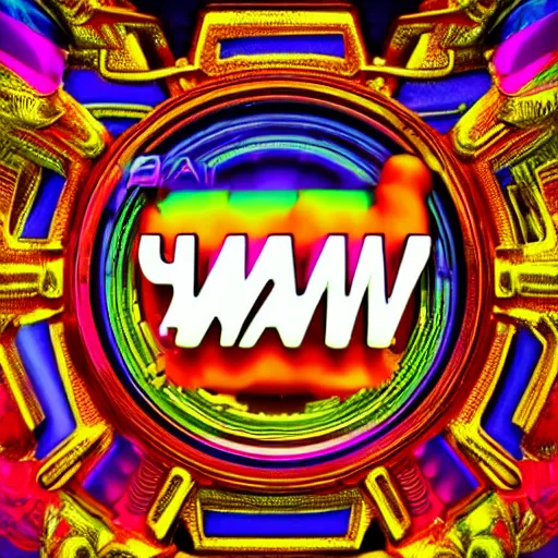 Image similar to a and w vaporwave logo, colorful, digital art, cosmic, 3 d high definition, trending on art station, photorealistic, high resolution, 8 k, octane, hyper detailed, insane details, intricate, elite, ornate, elegant trend, highly detailed and intricate, sharp focus, photography, unreal engine