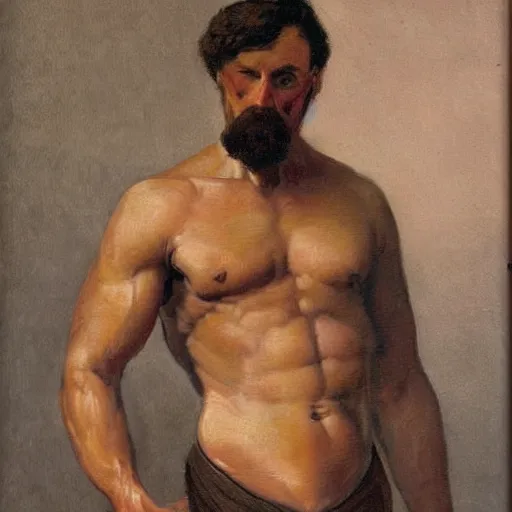 Prompt: an muscular man fine painting, victorian