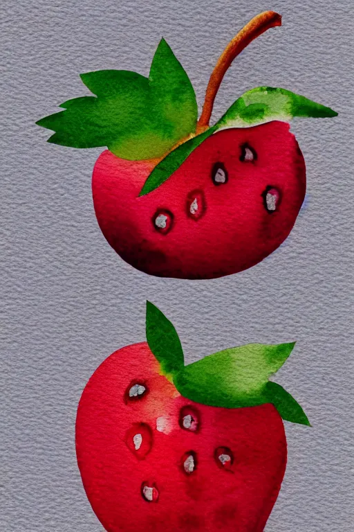 Prompt: minimalist watercolor art of a berry, illustration, vector art