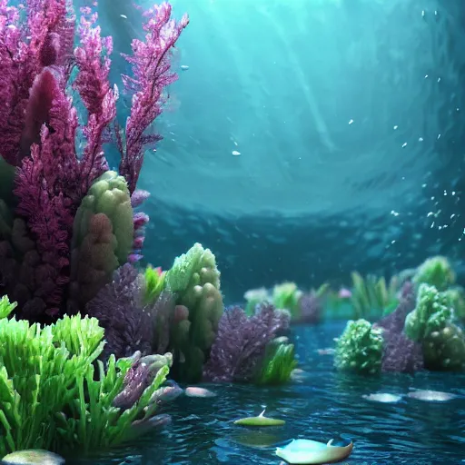 Prompt: underwater flora, hyper realism, high detail, octane render