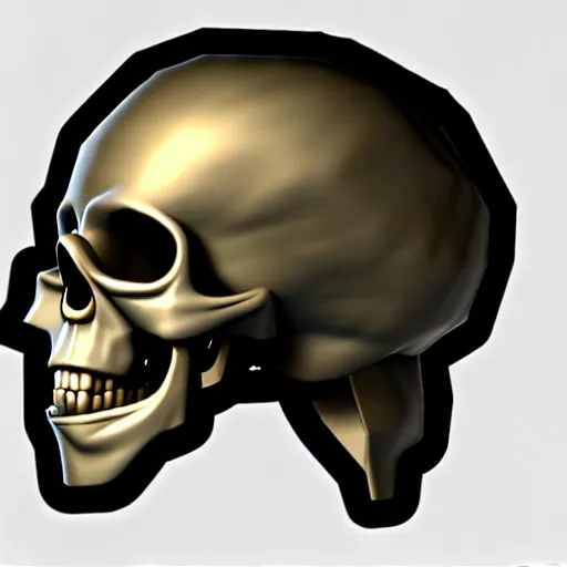 Image similar to scull helmet front and side view, concept art