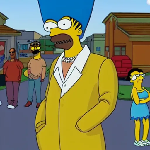 Image similar to Snoop Dogg guest starring in an episode of The Simpsons