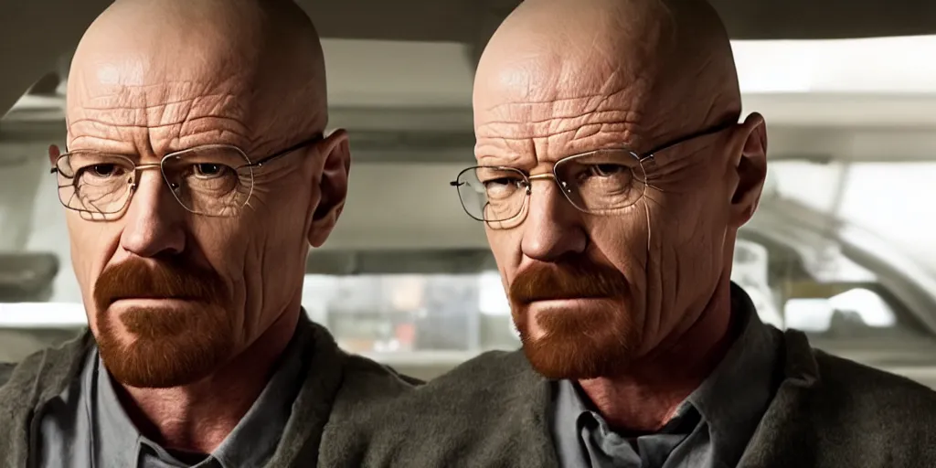 Prompt: walter white from breaking bad in avengers : endgame cooking meth, 8 k, highly realistic, hyperdetailed, cinematic canon lens