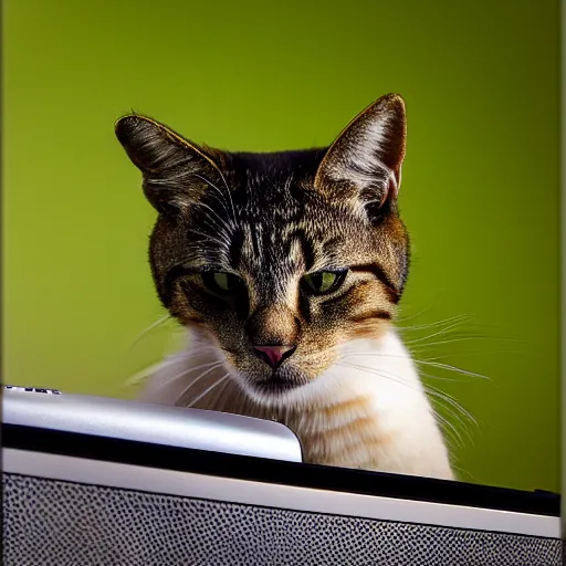 Image similar to cat who has catch computer's mouse ,Comedy Wildlife Photography Awards, award winning photography, by Leonardo Espina