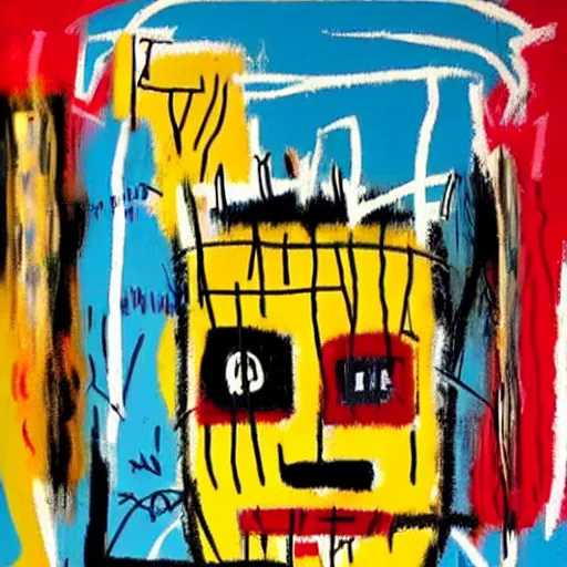 Image similar to painting by Jean Michel Basquiat