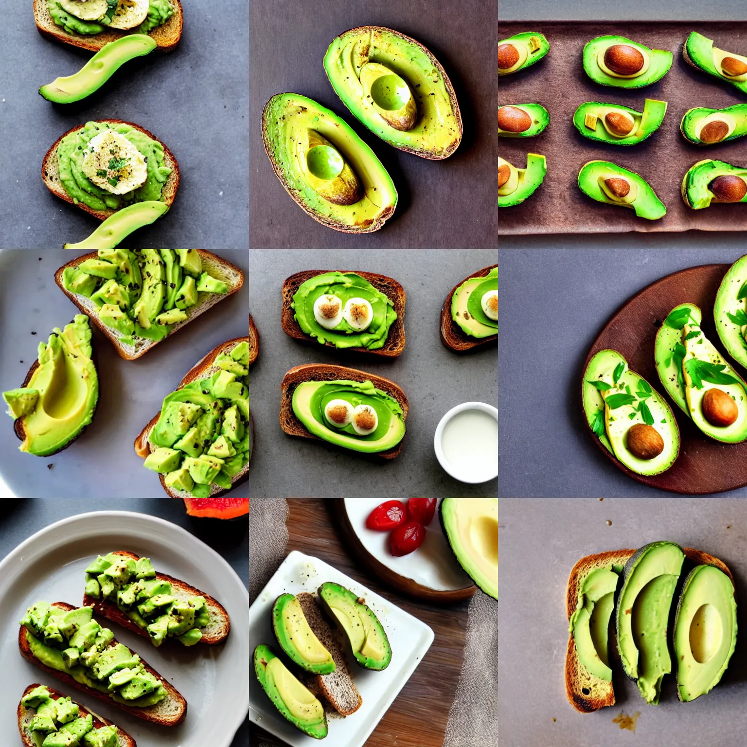 Prompt: toast on avocado