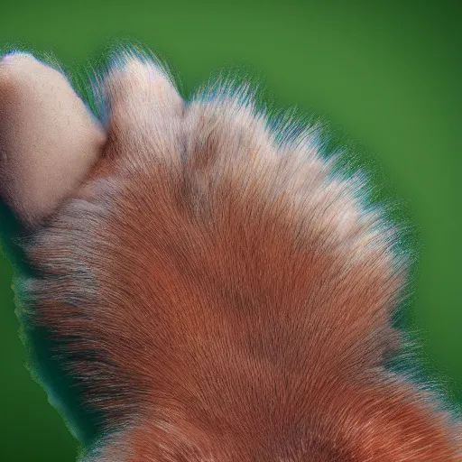 Prompt: underside of a fox paw, fluffy, paw pads, pawprints, anatomically correct vulpine, 4 k, digital art