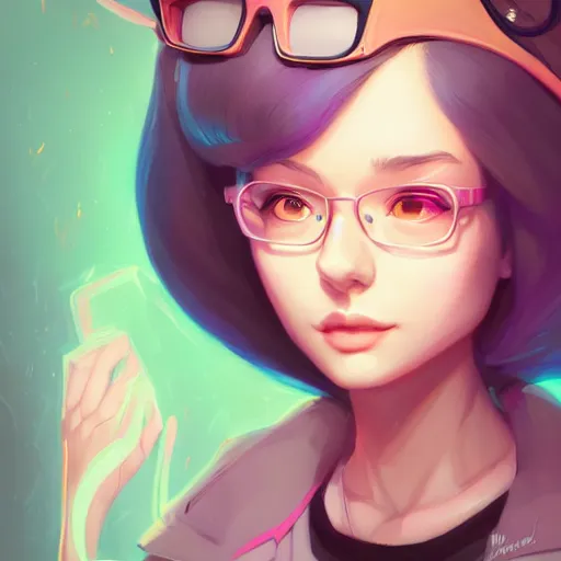 Image similar to a portrait of a beautiful willa as a nerd, art by lois van baarle and loish and ross tran and rossdraws and sam yang and samdoesarts and artgerm, digital art, highly detailed, intricate, sharp focus, trending on artstation hq, deviantart, unreal engine 5, 4 k uhd image