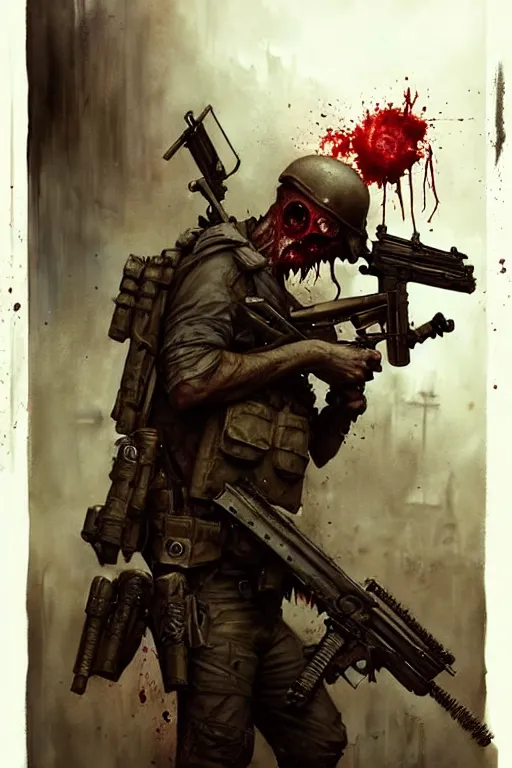 Image similar to swat fighting a zombie | esoteric symbolism | jean - baptiste monge, esao andrews, bastien lecouffe - deharme, tim jacobus, ken currie | ultra - detailed realism, soft cinematic lighting, hi - fructose, artstation, high - quality, ink watercolors wes anderson poster art