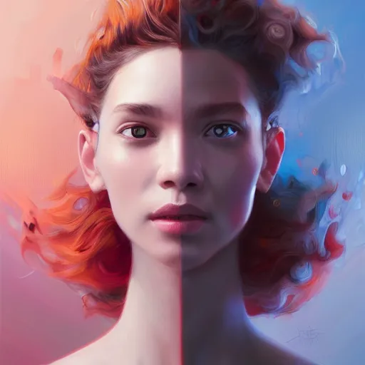 Image similar to a finely detailed portrait of a morph between the discord and youtube icon, futuristic, intricate, elegant, digital painting, trending on Artstation, concept art, smooth, sharp focus, illustration, by Ruan Jia and Mandy Jurgens and Artgerm and and william-adolphe bouguerea, award winning