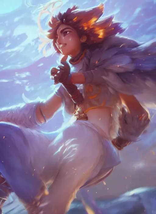 Prompt: taliyah, from league of legends, hyper detailed, digital art, trending in artstation, cinematic lighting, studio quality, smooth render, unreal engine 5 rendered, octane rendered, art style by klimt and nixeu and ian sprigger and wlop and krenz cushart