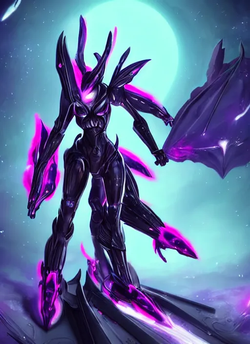 Image similar to cinematic full body, cosmic sized beautiful stunning giant robot mechan hot female dragon goddess, sharp sleek cyborg dragon head, sharp metal ears, smooth purple eyes, smooth fuschia skin, smooth silver armor, nebula, epic proportions, epic scale, macro furry, furry art, dragon art, goddess art, giantess art, warframe, warframe fanart, furaffinity, octane