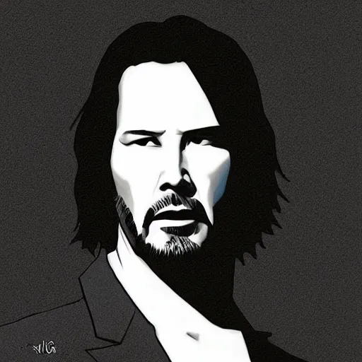 Image similar to “ keanu reeves retro minimalist portrait by jean giraud, moebius starwatcher comic, 8 k ”