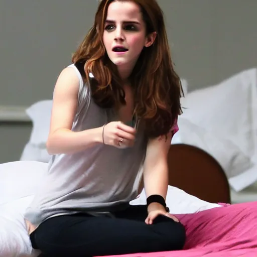 Prompt: tucking cold emma watson into bed