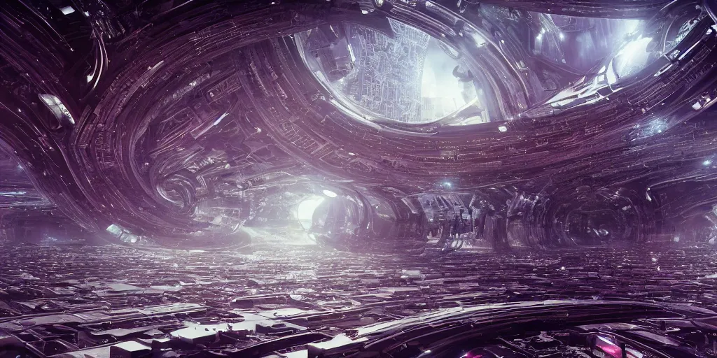 Image similar to Consciousness flooding into the intricate computer system from space, hi-tech, ascendance, cryptic, realistic 4k octane beautifully detailed render, 4k post-processing, highly detailed, intricate complexity, epic composition, magical atmosphere, cinematic lighting, masterpiece, ultra hd