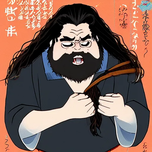 Image similar to hagrid, japanese anime style