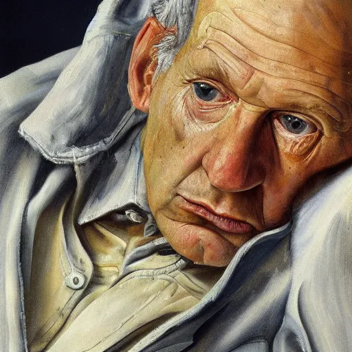 Prompt: high quality high detail painting by lucian freud, hd, buzz osborn