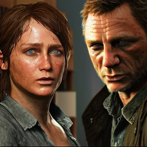 Prompt: a screenshot of daniel craig in the video game the last of us. 3 d rendering. unreal engine. amazing likeness. very detailed. cartoon caricature