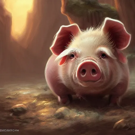 Prompt: cute pig, fantasy art, concept art, computer art, high detail, 4 k,