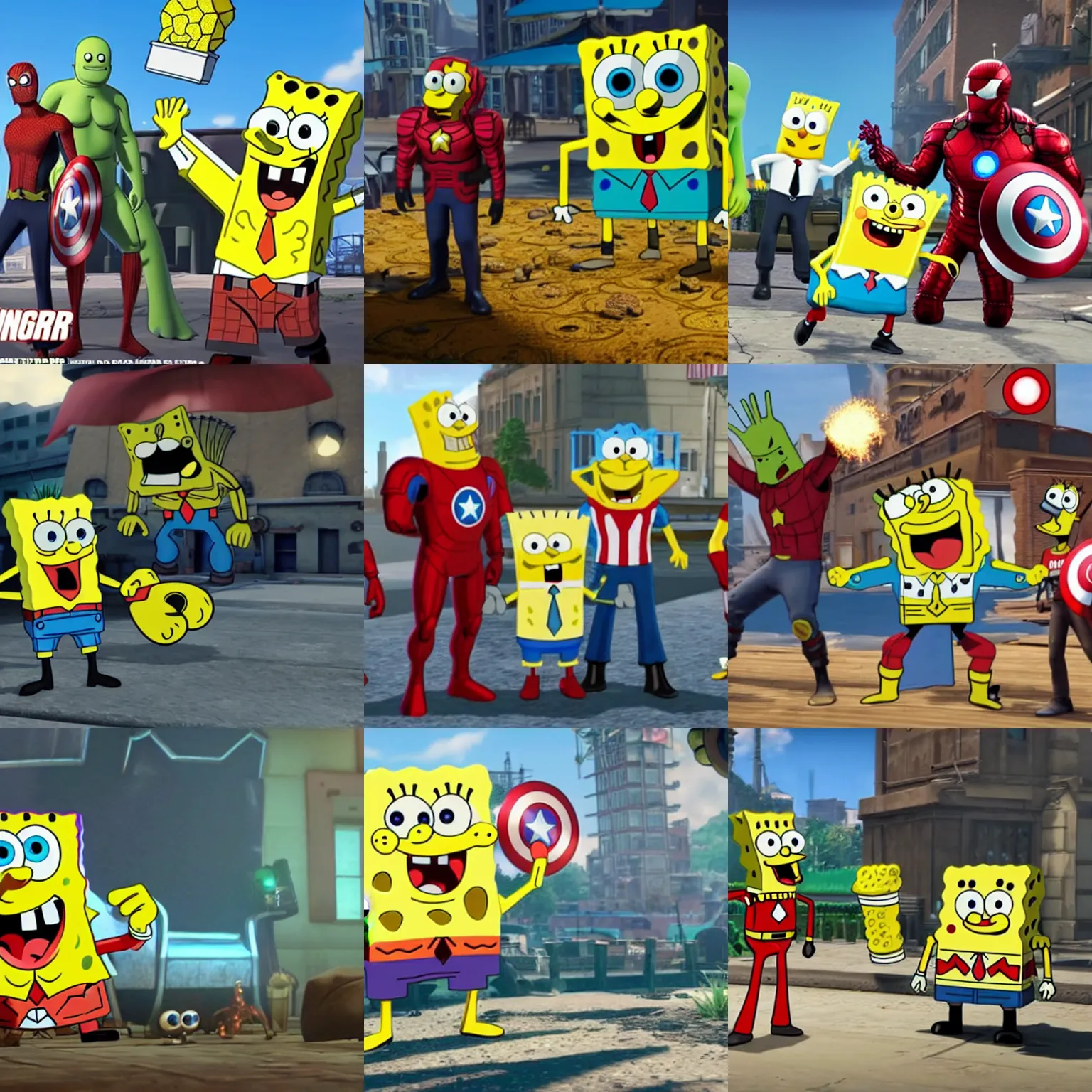 Spongebob in avengers, marvel, unreal engine, highly | Stable Diffusion ...