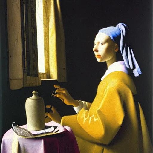 Image similar to portrait of anna maja henriksson by vermeer