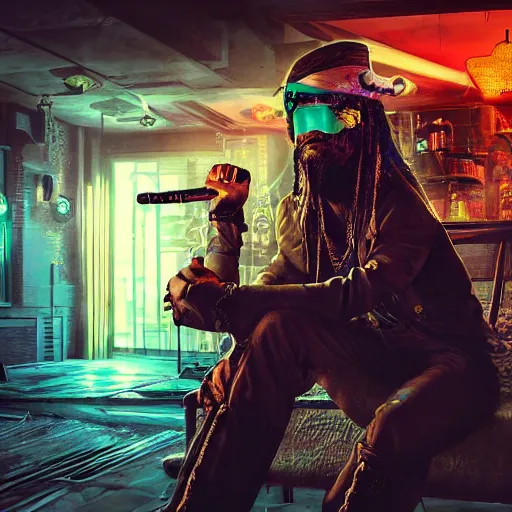 Image similar to a high quality portrait of a beautiful stunning pirate in a cyberpunk cyberpunk cyberpunk cafe, realism, 8k, award winning photo