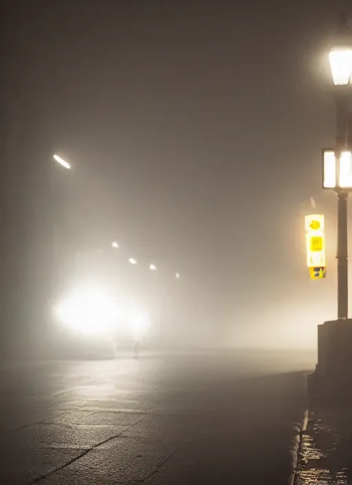 Image similar to a lonely duck under a street light, fog, still from a movie by bong joon - ho