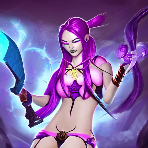 Image similar to illustration of Arcane Jinx, in the style of Arcane, league of legends by Jerry Loh