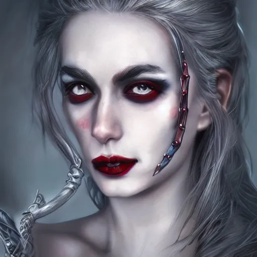 Image similar to the vampire woman portrait, fantasy art, concept art, photorealistic, highly detailed, -H 1000