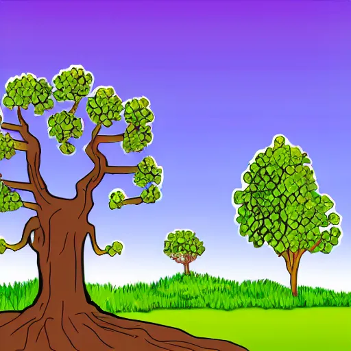 Prompt: cartoon tree