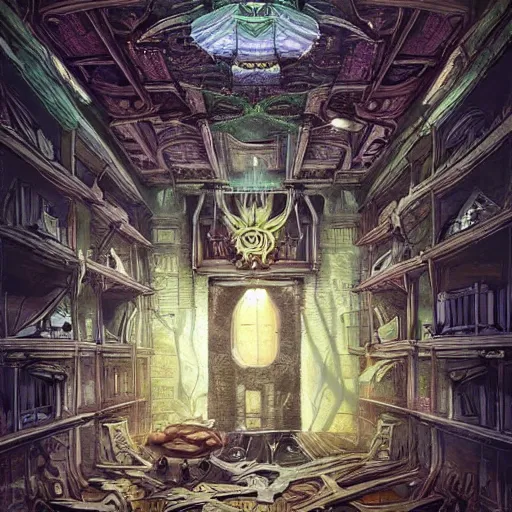 Image similar to eldritch legislature, fantasy illustration, realistic colorful photography, interior, hyperrealism, incredible, detailed