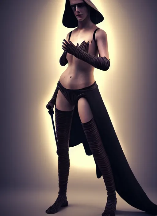 Prompt: Sith Lord playd by Emma watson, studio light, photoreal, daz3d,intricate,elegant,highly detailed,8k,digital painting,concept art, sharp focus, illustration,golden ratio, fetish, sexy