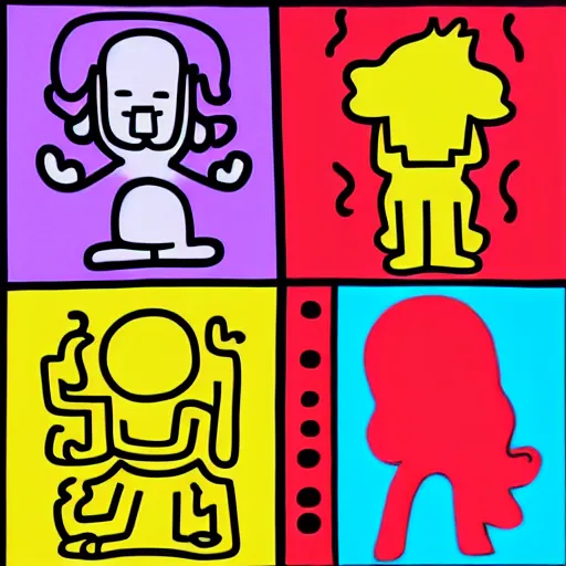 Image similar to Kaitlyn Michelle Siragusa, better known as Amouranth, full body portrait, by Peter Max, by keith haring, by andy warhol, by james gill