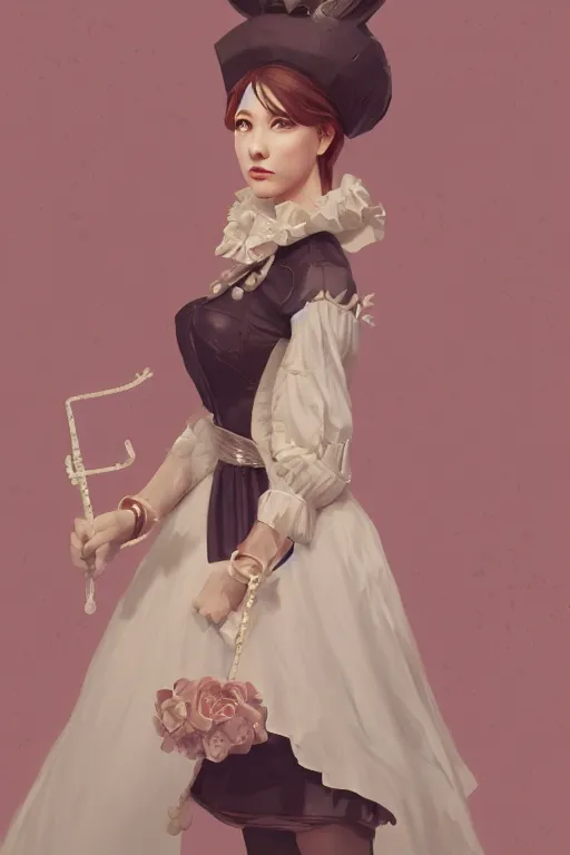 Prompt: a royal maid, 2d digital illustration, highly detailed, sharp, elegant, beautiful, artstation, frontpage of reddit, by Sakimichan and WLOP